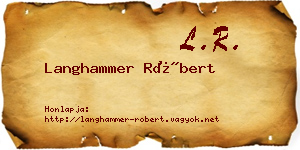 Langhammer Róbert névjegykártya