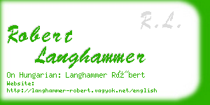 robert langhammer business card